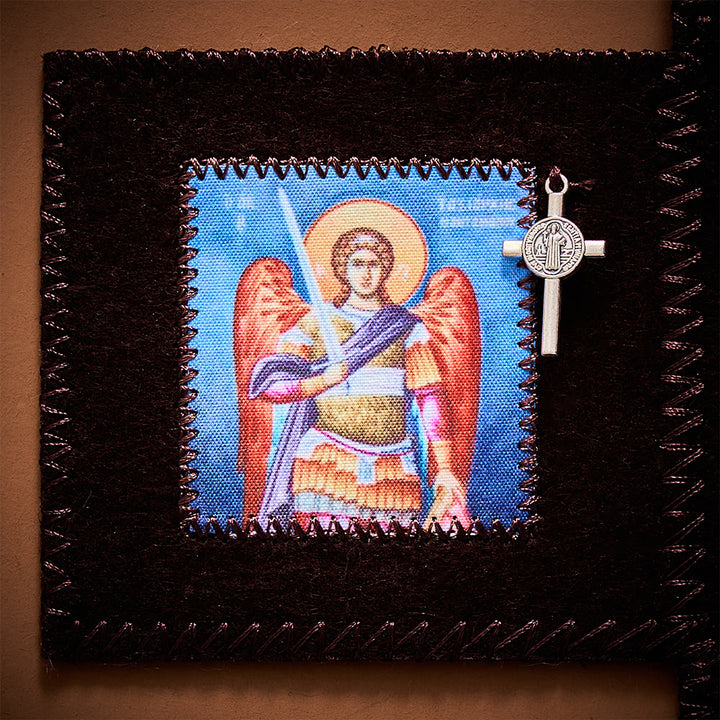 SolaceBeads Blue &amp; Brown Portable Amulet Felt Foldable Pocket Shrine Travel Prayer Altar Oratorio Kit - image 8