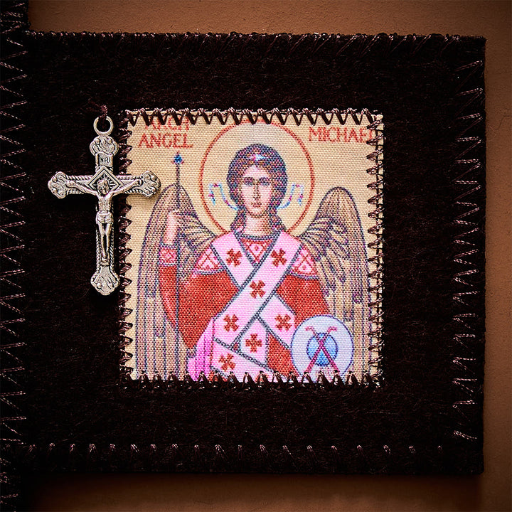 SolaceBeads Blue &amp; Brown Portable Amulet Felt Foldable Pocket Shrine Travel Prayer Altar Oratorio Kit - image 10
