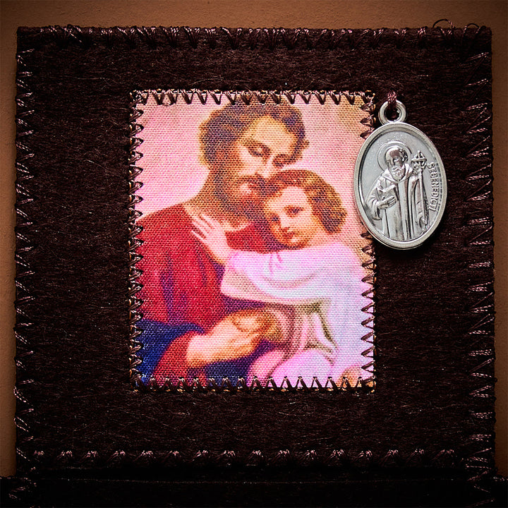 SolaceBeads Blue &amp; Brown Portable Amulet Felt Foldable Pocket Shrine Travel Prayer Altar Oratorio Kit - image 6