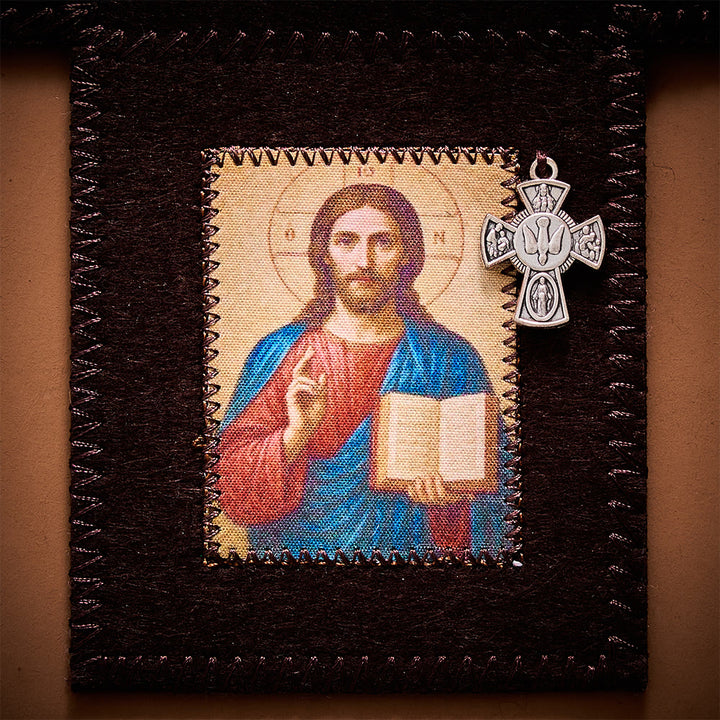 SolaceBeads Blue &amp; Brown Portable Amulet Felt Foldable Pocket Shrine Travel Prayer Altar Oratorio Kit - image 12