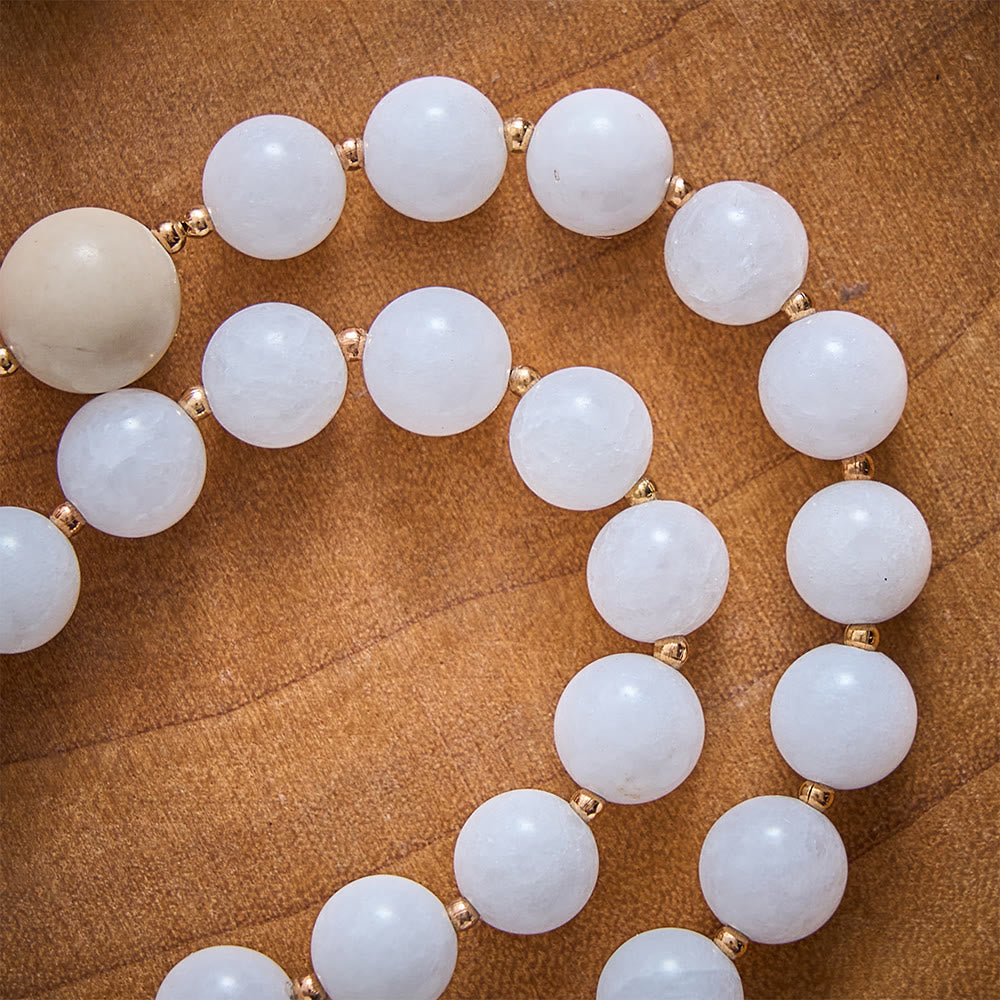 SolaceBeads Natural Porcelain White &amp; Beige Stone Rosary: Autumn Grace &amp; Gratitude for Daily Meditation - image 7