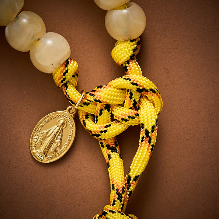 SolaceBeads Yellow Beads Artistic Rosary with Miraculous Medal: A Sacred Blessing of Grace and Gratitude - image 6