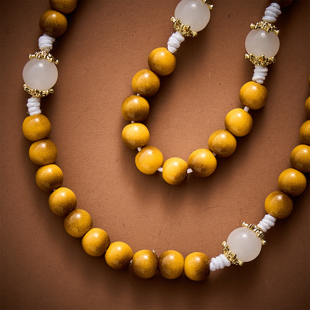 SolaceBeads Tiger Eye Glass &amp; White Glass Rosary With Pardon Crucifix: Warmth in Autumn Grain - image 2
