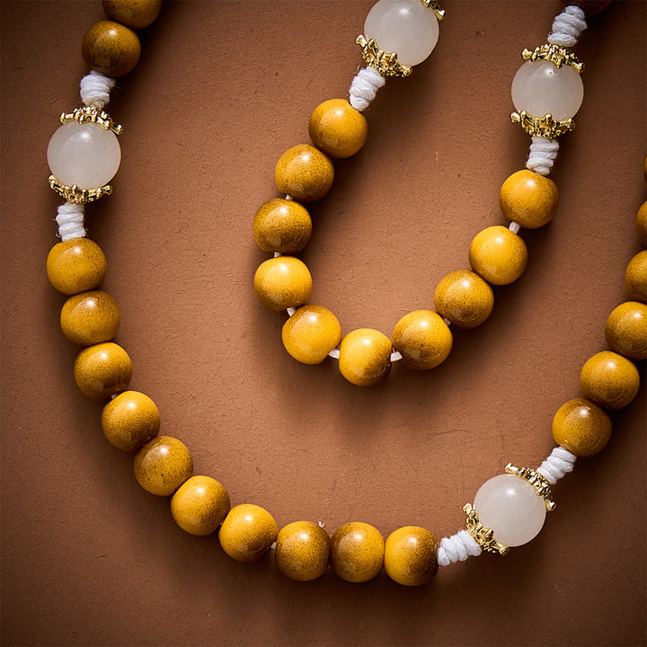 SolaceBeads Tiger Eye Glass &amp; White Glass Rosary With Pardon Crucifix: Warmth in Autumn Grain - image 2