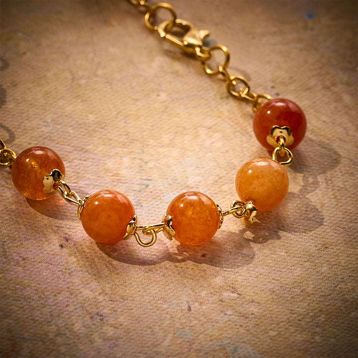 SolaceBeads Warm Orange Chalcedony Car Rosary: Cozy Autumn Blessing for Every Journey - image 3