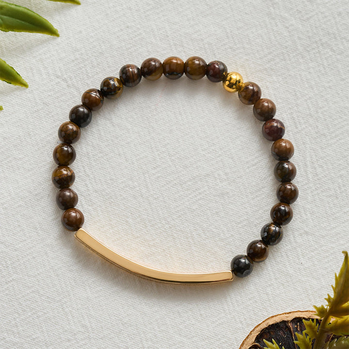 SolaceBeads Tiger Eye Engraved Faith Stone Bracelet : THE LORD IS MY SHEPHERD Psalm 23:1 - image 4