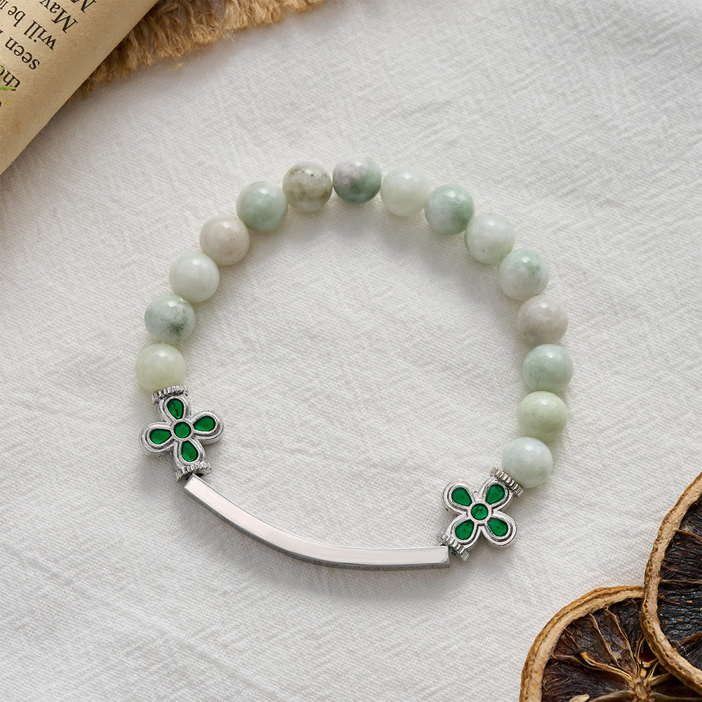 SolaceBeads "LOVE NEVER FAILS 1 Corinthians 13:8" Engraved Natural Hetian Jade Bracelet - image 4