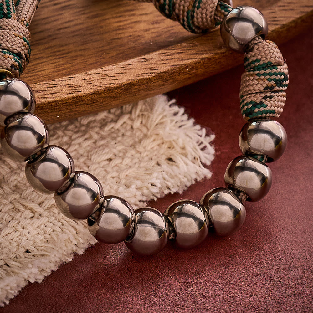 SolaceBeads Gunmetal Beads Pocket Rosary With St. Benedict Medal &amp; Cross: Protection in Woven Cord - image 2