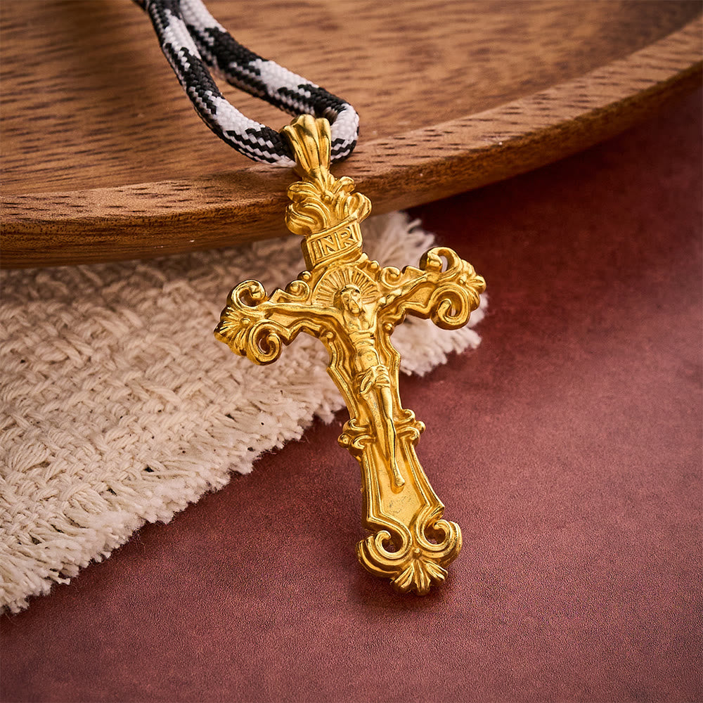 SolaceBeads Golden Pocket Rosary With Divine Mercy Medal &amp; Crucifix: Grace in Woven Cord - image 4