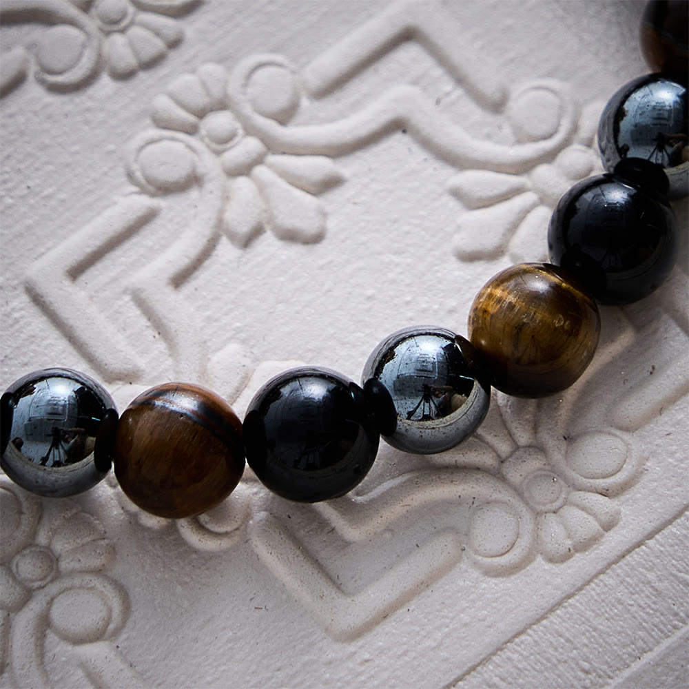 SolaceBeads Tiger Eye &amp; Tourmaline St. Benedict Bracelet: Divine Protection, Courage - image 4