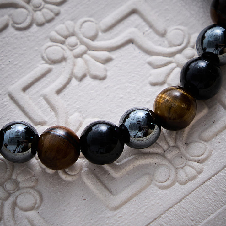 SolaceBeads Tiger Eye &amp; Tourmaline St. Benedict Bracelet: Divine Protection, Courage - image 4