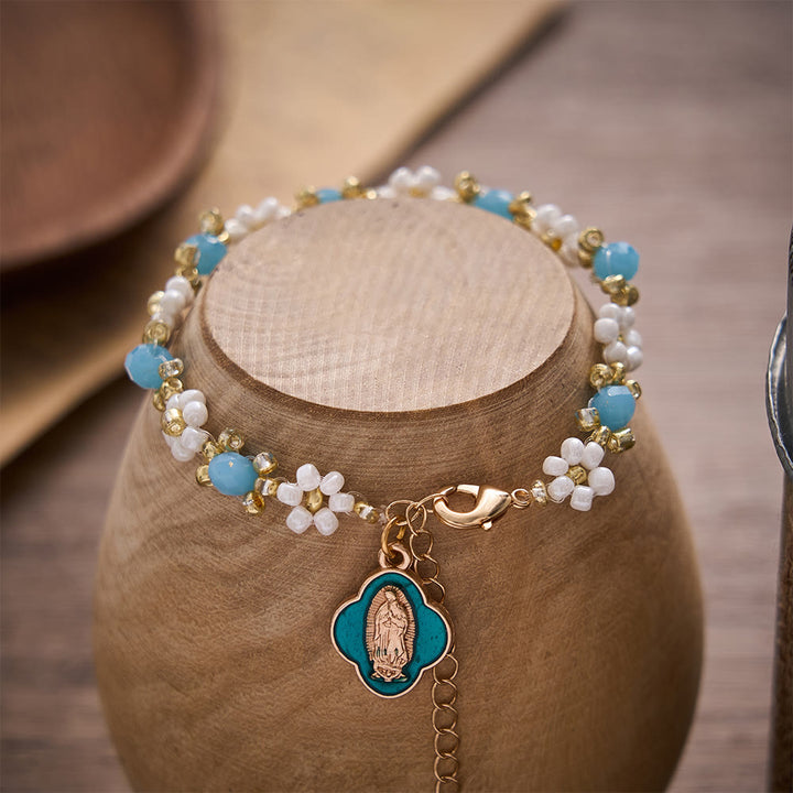 SolaceBeads Beaded Flower Our Lady of Guadalupe Bracelet: Gentle Hope, Heavenly Grace - image 4