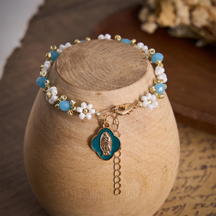 SolaceBeads Beaded Flower Our Lady of Guadalupe Bracelet: Gentle Hope, Heavenly Grace - image 3