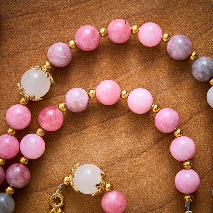 SolaceBeads Colorful Jade &amp; White Glass Miraculous Medal Rosary: Serene Grace, Gentle Comfort - image 4