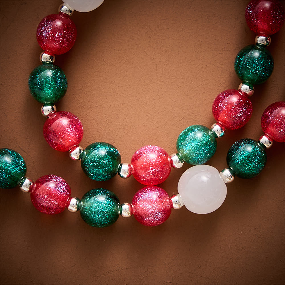 SolaceBeads Christmas Beads &amp; Glass Virgin Mary Artistic Rosary: Joyous Festive Blessings - image 4