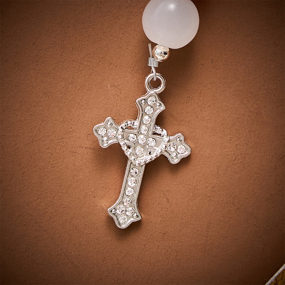SolaceBeads Christmas Beads &amp; Glass Virgin Mary Artistic Rosary: Joyous Festive Blessings - image 7