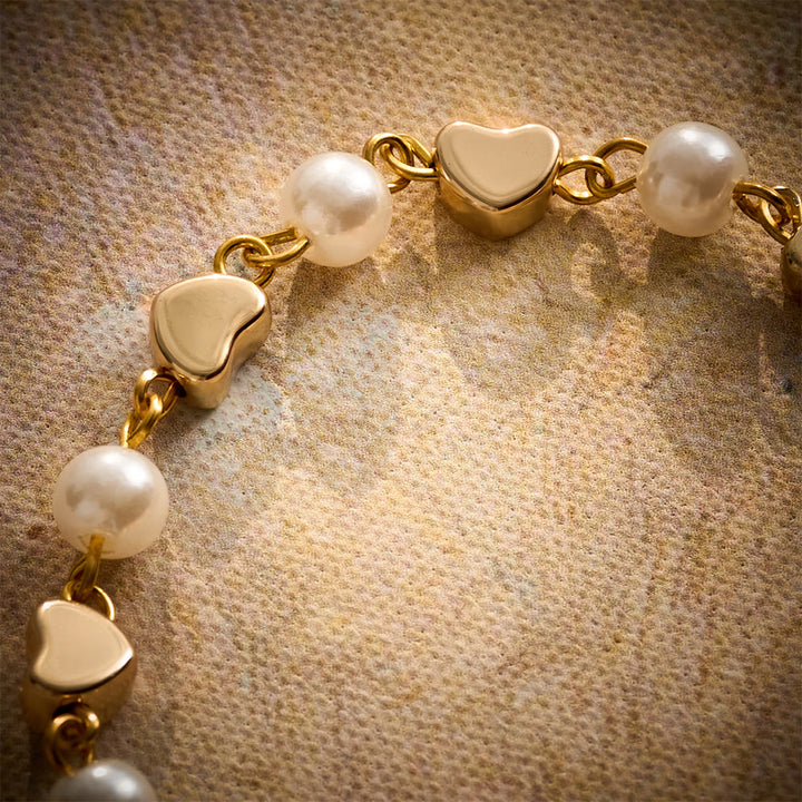 SolaceBeads Pearl &amp; Heart Car Rosary With Guadalupe Medal &amp; Crystal Cross: Faith for Your Vehicle - image 2