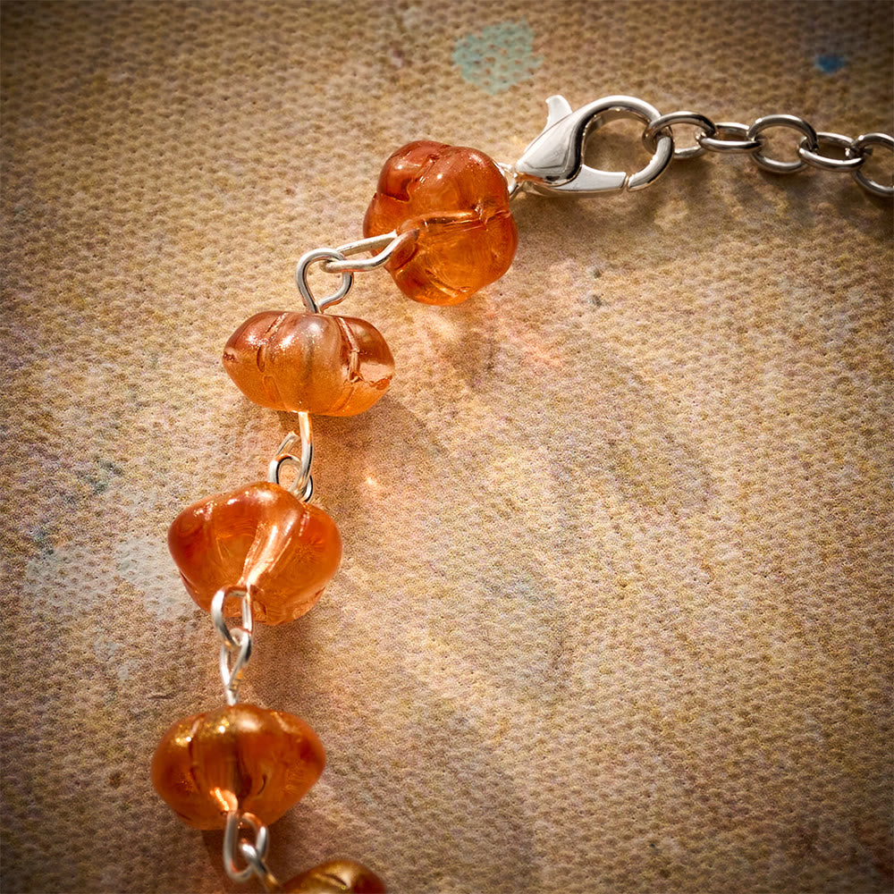 SolaceBeads Orange Pumpkin Car Rosary With Divine Mercy Medal &amp; Crucifix: Autumn Faith for Your Car - image 2