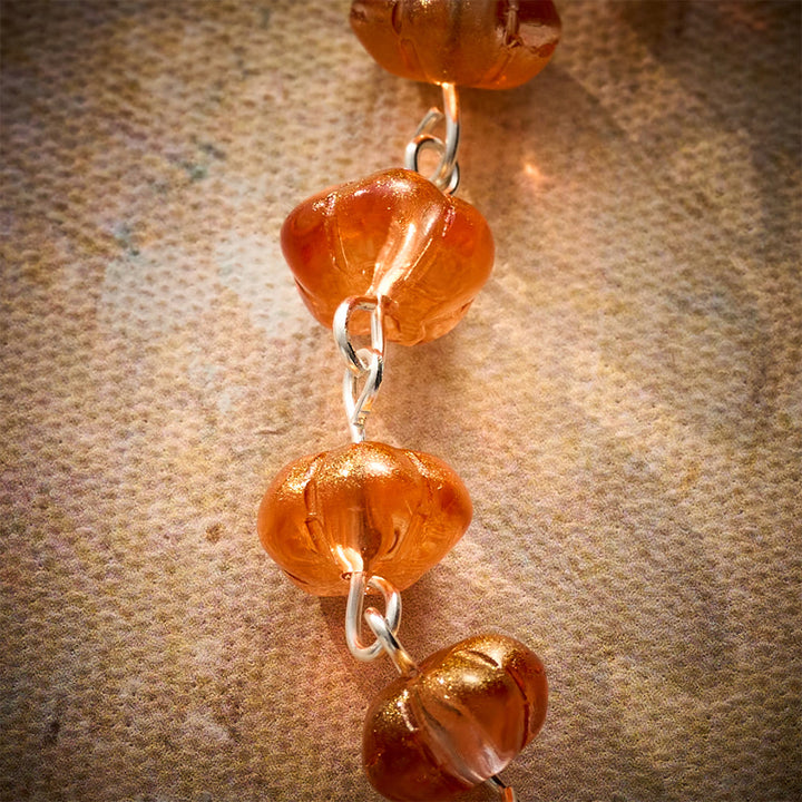 SolaceBeads Orange Pumpkin Car Rosary With Divine Mercy Medal &amp; Crucifix: Autumn Faith for Your Car - image 1