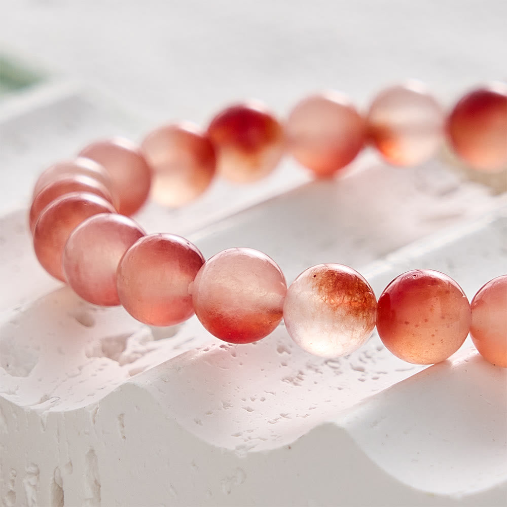 SolaceBeads Orange-Red Bloom AgateBracelet For Her: Trust in the Lord with All Your Heart Prov 3:5 - image 1