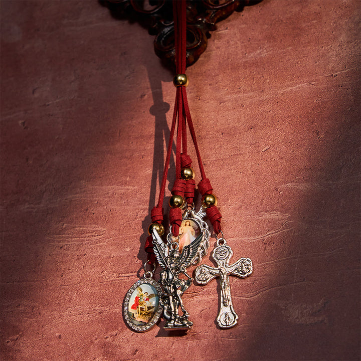 SolaceBeads Suede Leather Cord Archangel Saint Michael Car Pendant: Heavenly Protection, Safe Journey - image 8