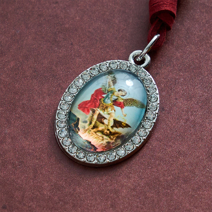 SolaceBeads Suede Leather Cord Archangel Saint Michael Car Pendant: Heavenly Protection, Safe Journey - image 6