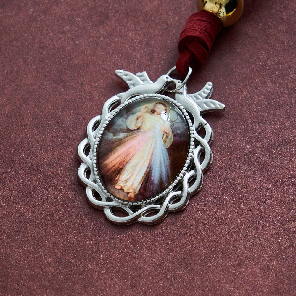 SolaceBeads Suede Leather Cord Archangel Saint Michael Car Pendant: Heavenly Protection, Safe Journey - image 4