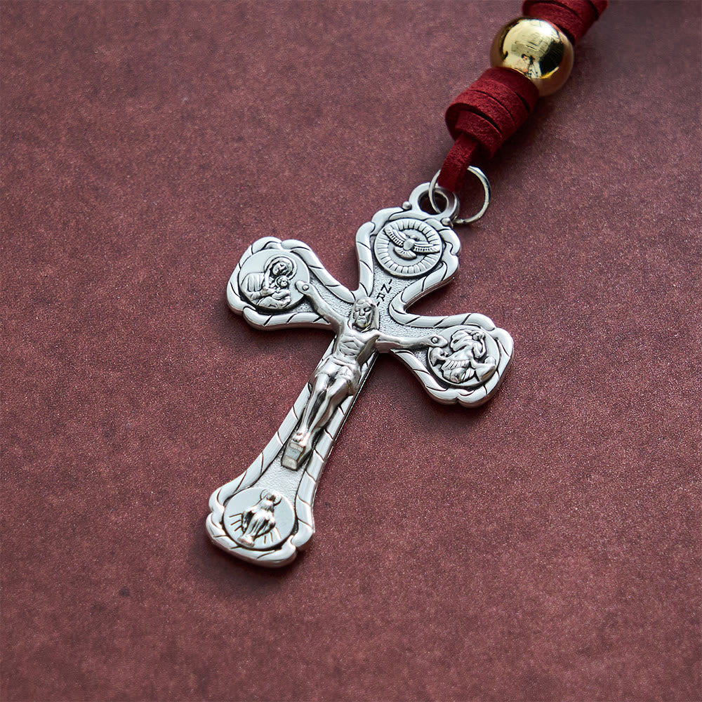 SolaceBeads Suede Leather Cord Archangel Saint Michael Car Pendant: Heavenly Protection, Safe Journey - image 7