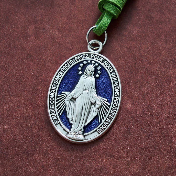 SolaceBeads St. Jude Car Pendant: Green Cord Hanging Charm - Faith Gift for Vehicle Interior - image 4