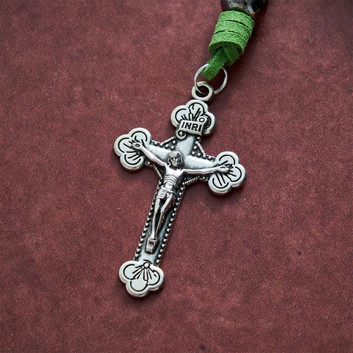 SolaceBeads St. Jude Car Pendant: Green Cord Hanging Charm - Faith Gift for Vehicle Interior - image 5