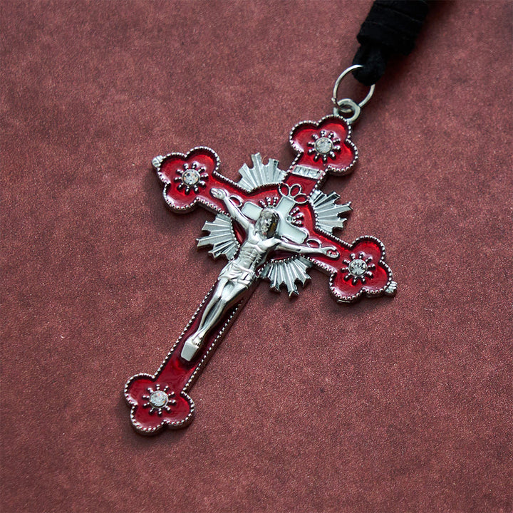 SolaceBeads Suede Cord St. Benedict Key &amp; Cross Car Pendant: Divine Shield, Safe Travels - image 7