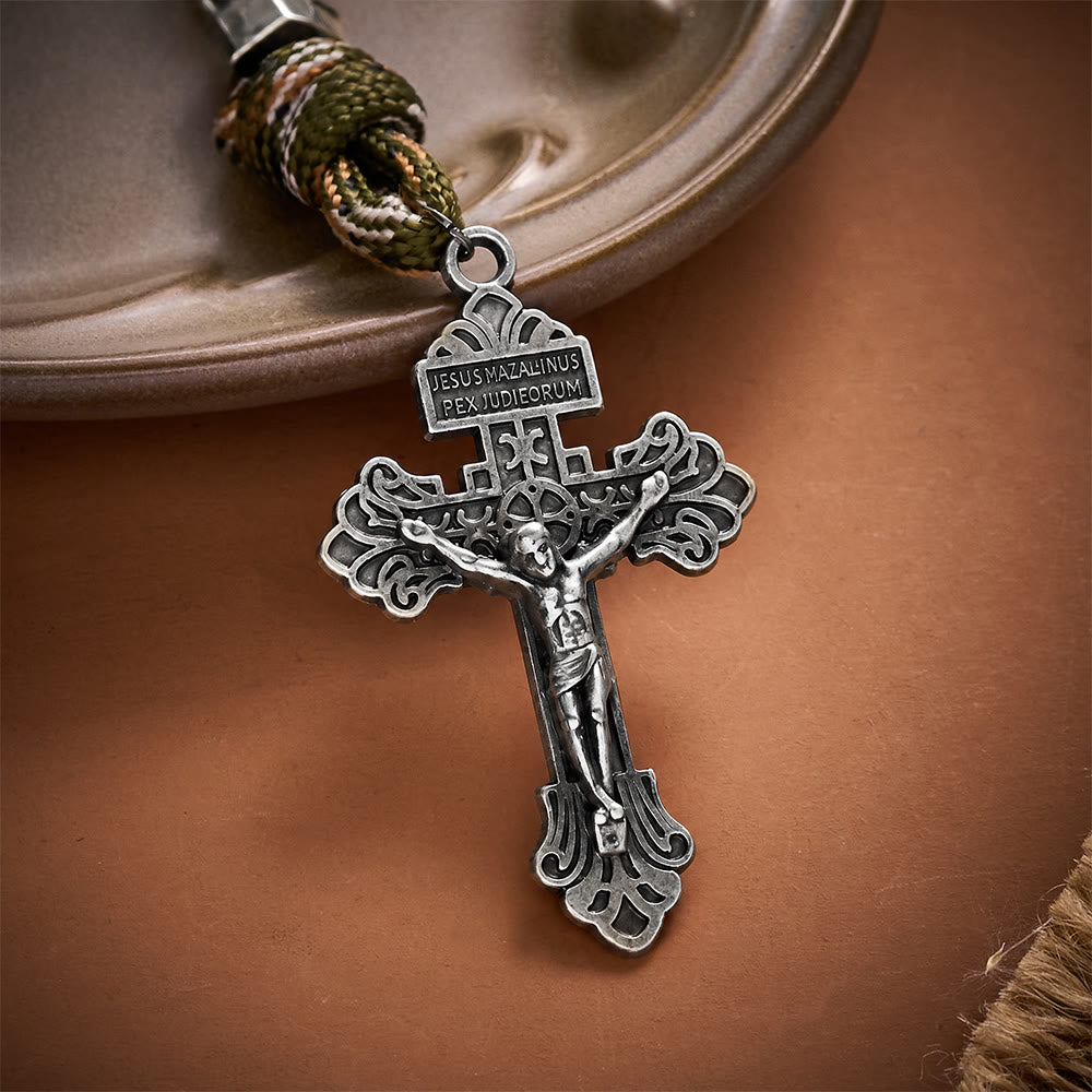 SolaceBeads Silver Beads Artistic Rosary With Archangel Centerpiece &amp; Crucifix: Timeless Shield - image 5