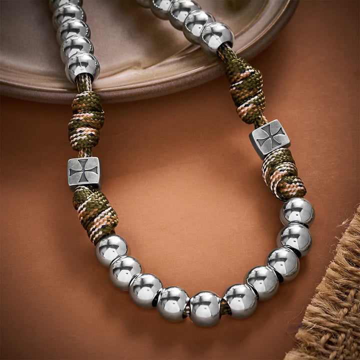 SolaceBeads Silver Beads Artistic Rosary With Archangel Centerpiece &amp; Crucifix: Timeless Shield - image 2
