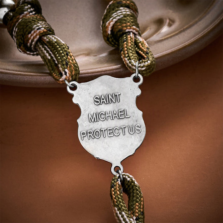 SolaceBeads Silver Beads Artistic Rosary With Archangel Centerpiece &amp; Crucifix: Timeless Shield - image 4