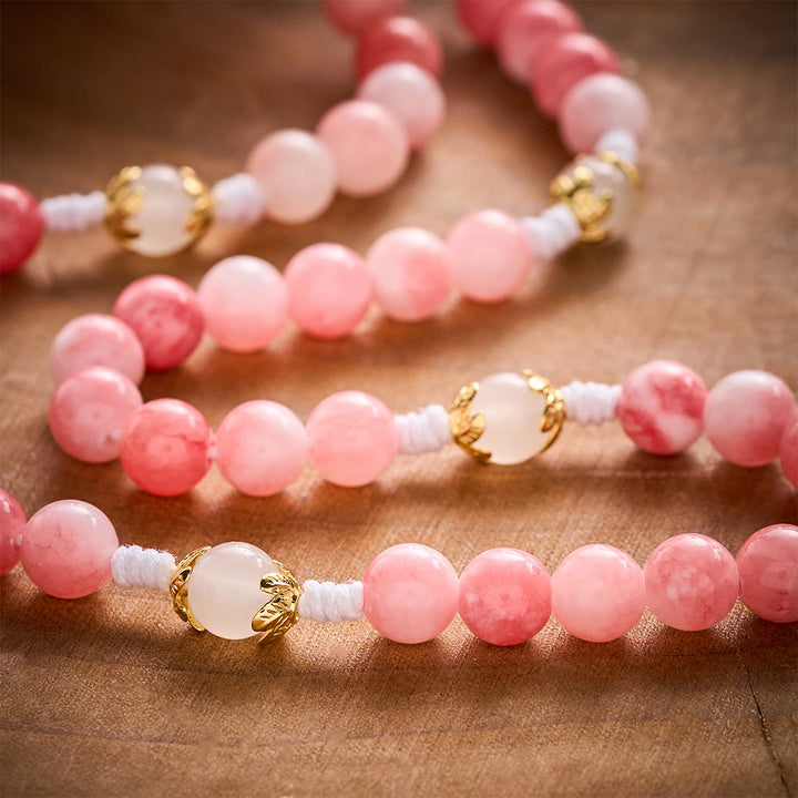 SolaceBeads Persian Jade Stone Rosary With Miraculous Medal &amp; Crucifix: Peace in Soft Pink Hues - image 3