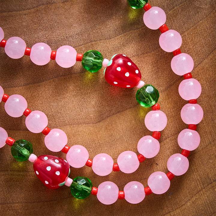SolaceBeads Pink Glass &amp; Strawberry Beads Miraculous Medal Rosary: Sweet Joy for Christmas Devotion - image 6