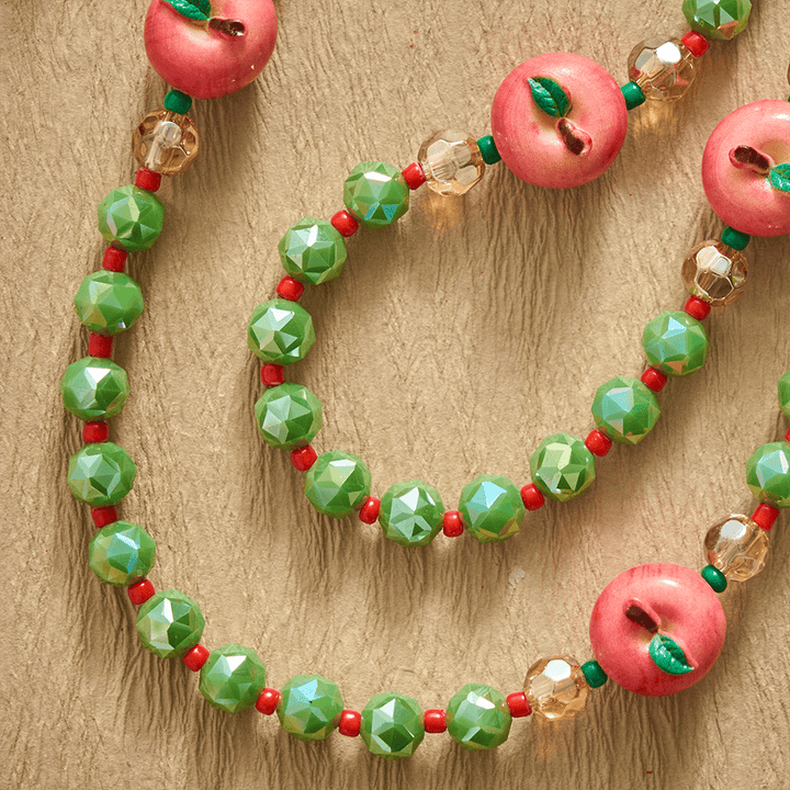 SolaceBeads Olive Green AB Crystal &amp; Apple Christmas Crystal Rosary: Festive Joy for Silent Night - image 7