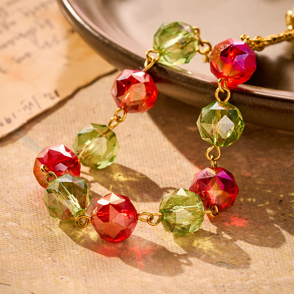 SolaceBeads Red &amp; Green Crystal Pocket Rosary With Christmas Tree Charm: Joy in Holiday Sparkle - image 2