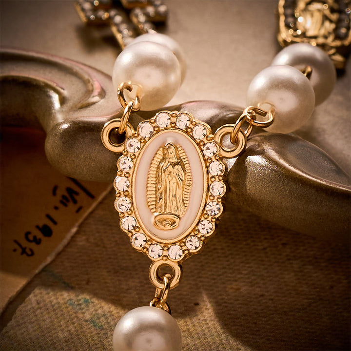 SolaceBeads White Pearl Our Lady of Guadalupe Pocket Rosary: Constant Protection in Motion - image 6