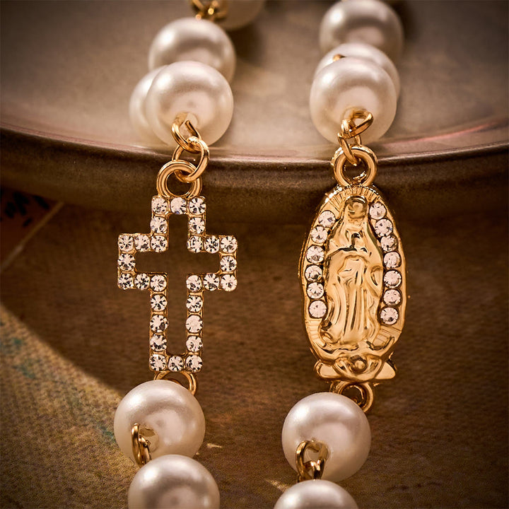 SolaceBeads White Pearl Our Lady of Guadalupe Pocket Rosary: Constant Protection in Motion - image 5