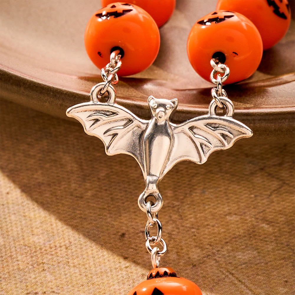 SolaceBeads Halloween Pumpkin Car Rosary With Bat Center &amp; Crucifix: Joy in Spooky Season Charm - image 2