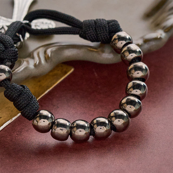 SolaceBeads Gunmetal Beads Four-Way Crucifix &amp; St. Benedict Pocket Rosary: Steadfast Protection - image 4
