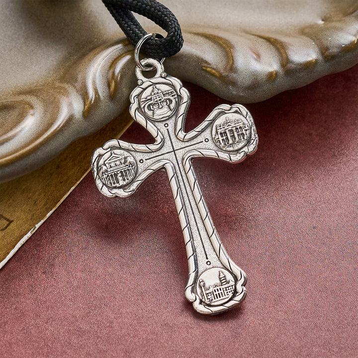 SolaceBeads Gunmetal Beads Four-Way Crucifix &amp; St. Benedict Pocket Rosary: Steadfast Protection - image 8