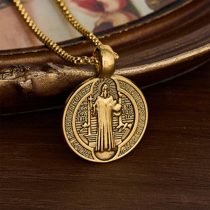 SolaceBeads St. Benedict Medal Pendant Necklace: Peace in Timeless Protection Symbol - Gift For Him - image 8