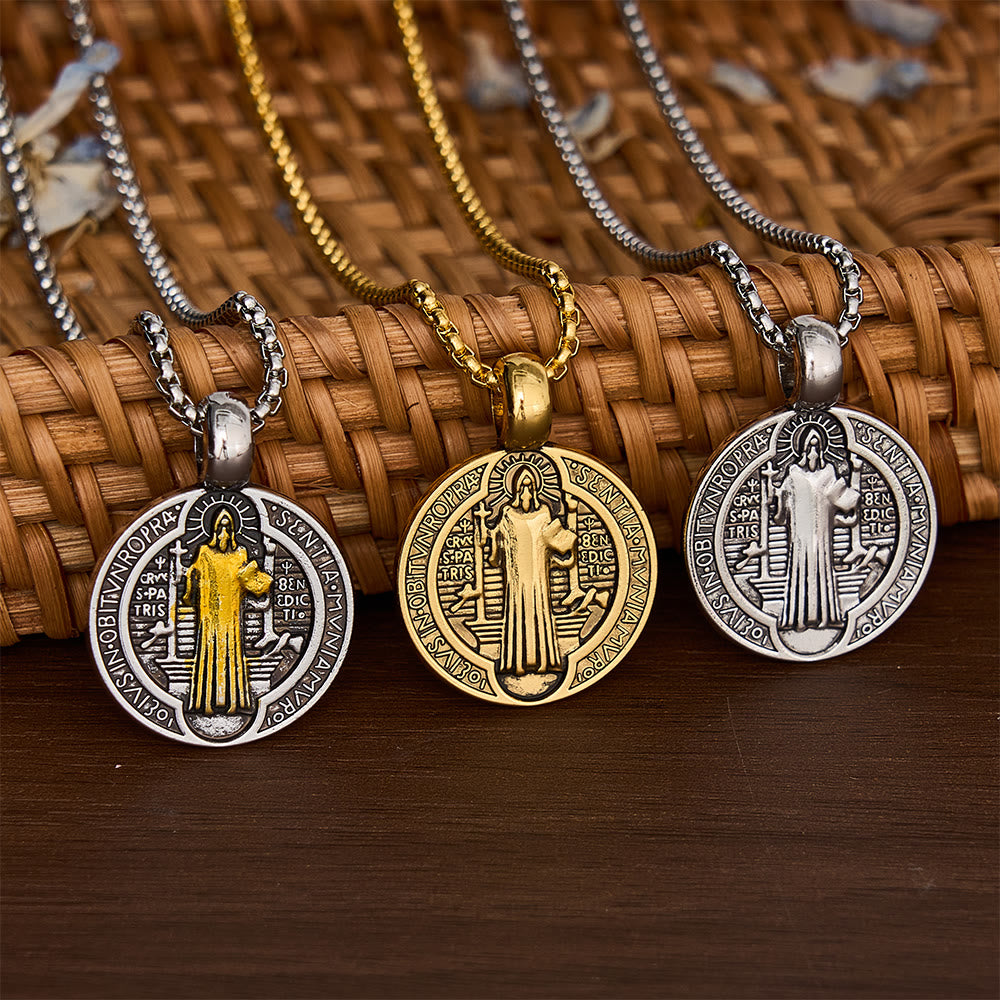 SolaceBeads St. Benedict Medal Pendant Necklace: Peace in Timeless Protection Symbol - Gift For Him - image 9