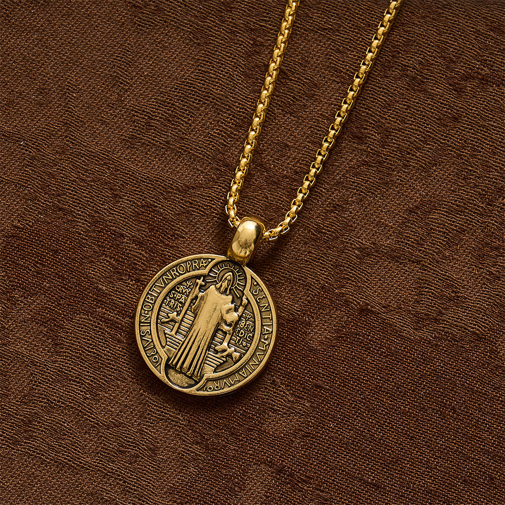SolaceBeads St. Benedict Medal Pendant Necklace: Peace in Timeless Protection Symbol - Gift For Him - image 5