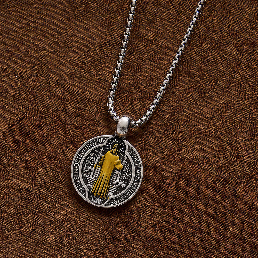 SolaceBeads St. Benedict Medal Pendant Necklace: Peace in Timeless Protection Symbol - Gift For Him - image 4