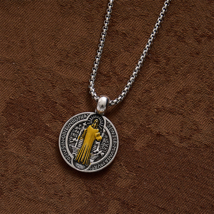 SolaceBeads St. Benedict Medal Pendant Necklace: Peace in Timeless Protection Symbol - Gift For Him - image 4
