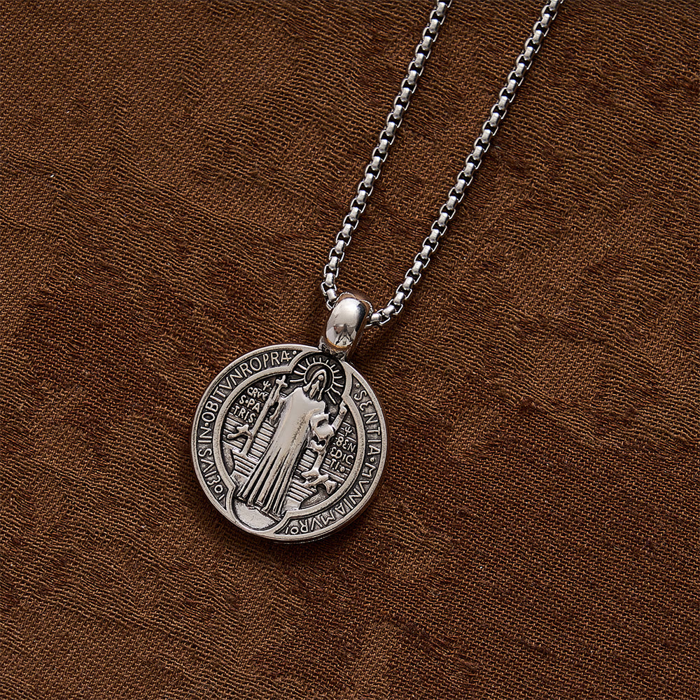 SolaceBeads St. Benedict Medal Pendant Necklace: Peace in Timeless Protection Symbol - Gift For Him - image 6