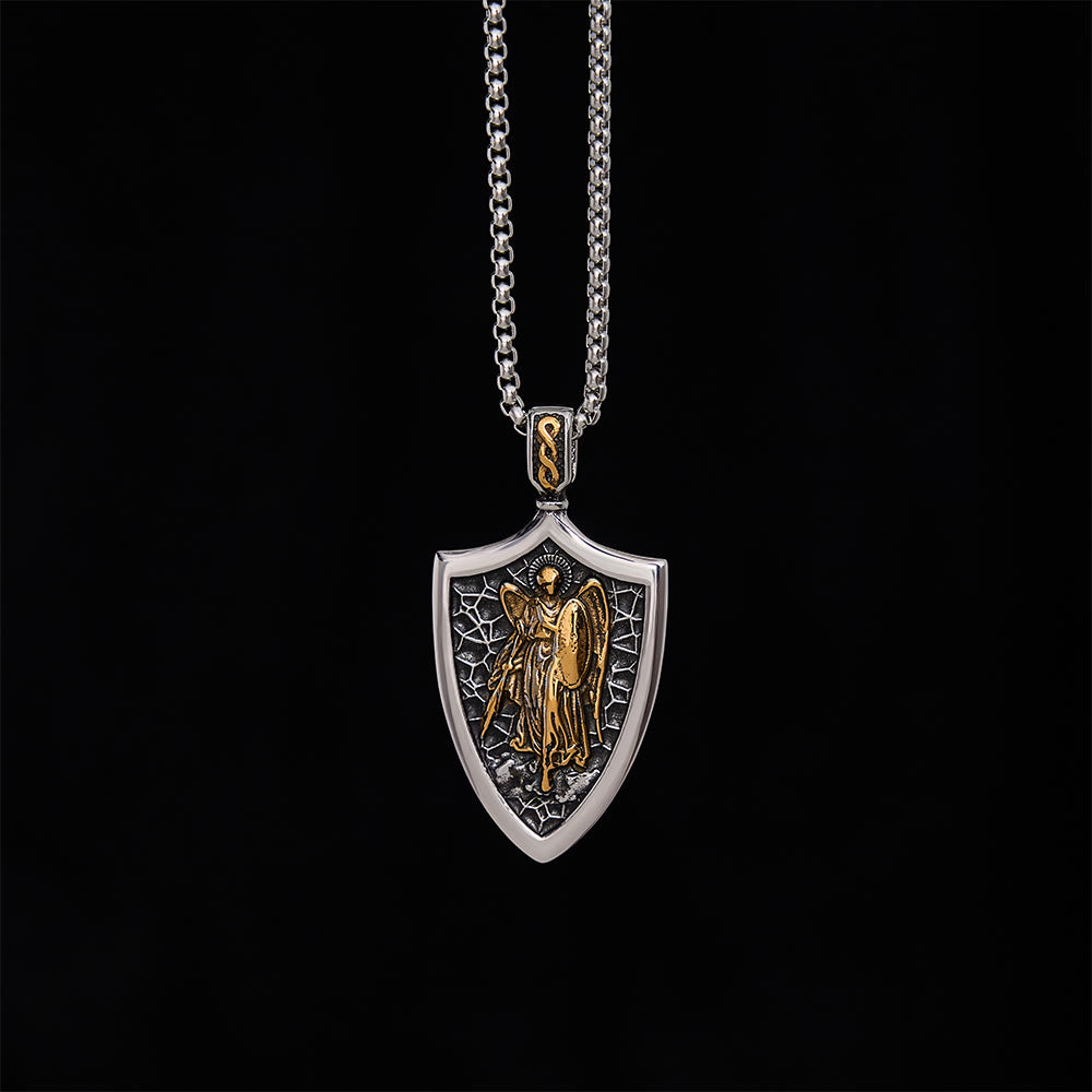 SolaceBeads Stainless Steel Archangel Saint Michael Shield Necklace: Courage, Divine Protection - image 7
